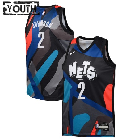 Brooklyn Nets Cameron Johnson Nike 2023-24 City Edition Musta Lasten Pelipaidat Swingman